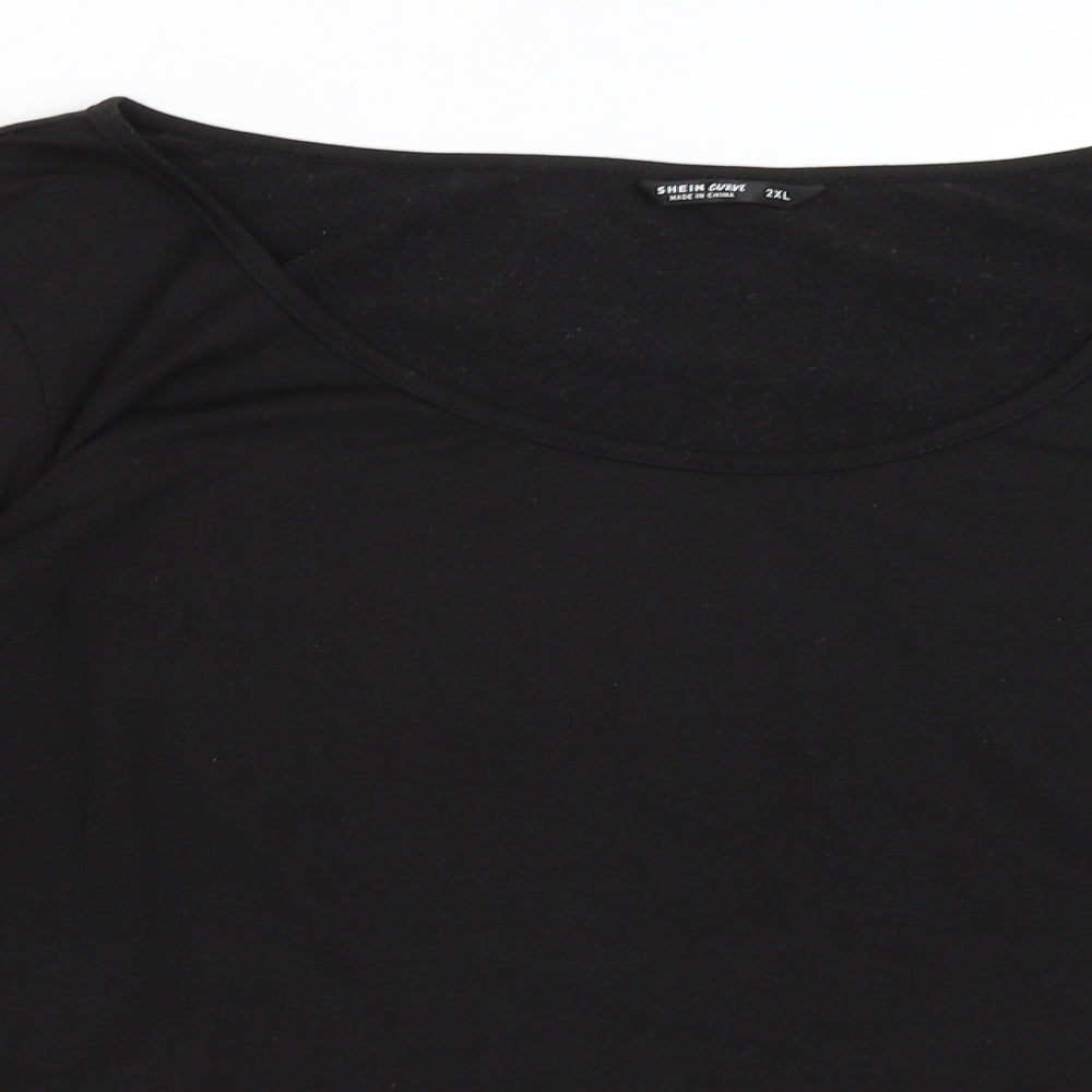 SheIn Womens Black   Cropped T-Shirt Size 2XL