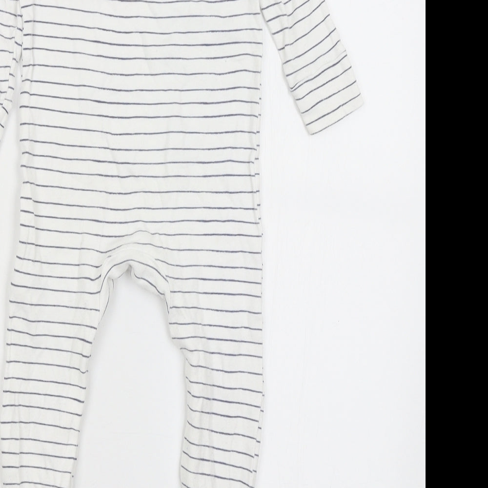 Disney Baby White Striped  Babygrow One-Piece Size 12-18 Months  - Winnie the Pooh