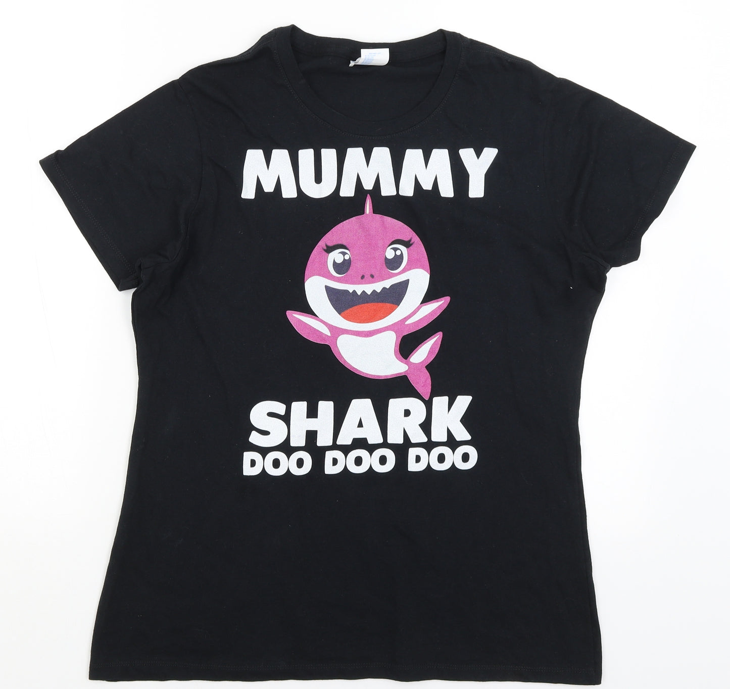 Port & Co Womens Black   Basic T-Shirt Size L  - Mummy Shark