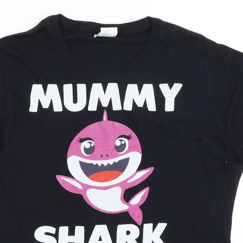 Port & Co Womens Black   Basic T-Shirt Size L  - Mummy Shark