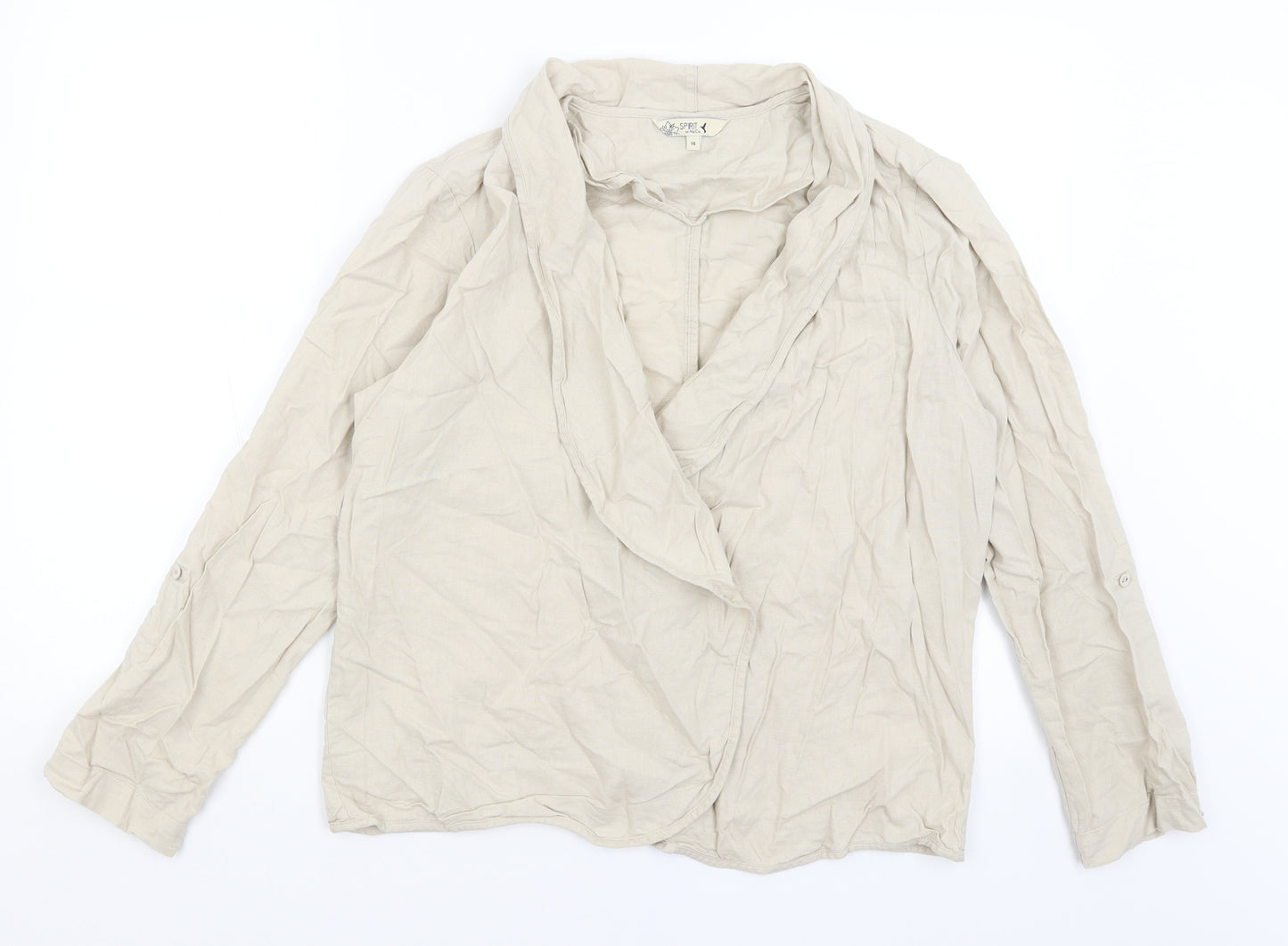 M&Co Womens Beige   Jacket Blazer Size 14
