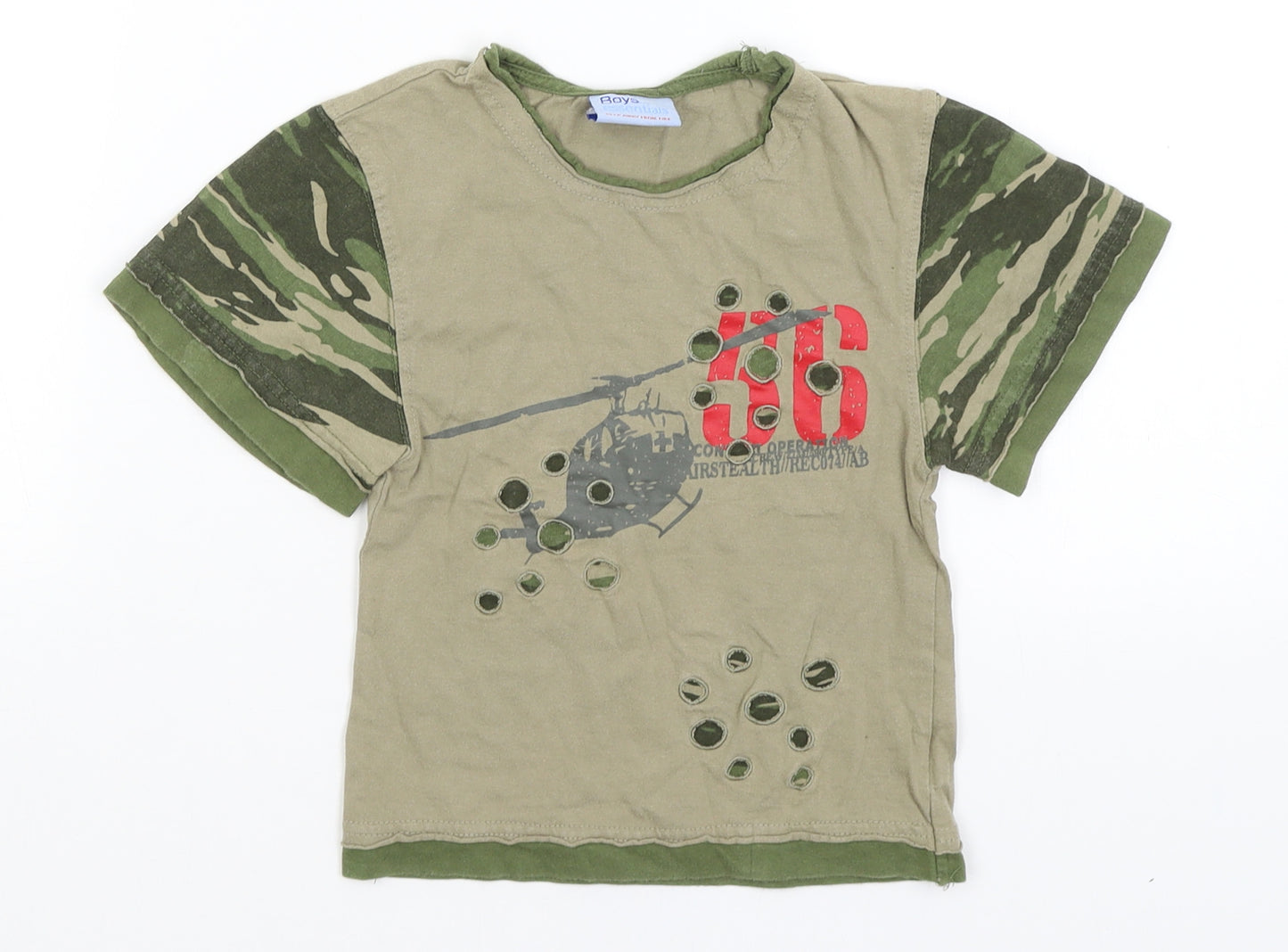 Boys Essentials Boys Green   Basic T-Shirt Size 4-5 Years