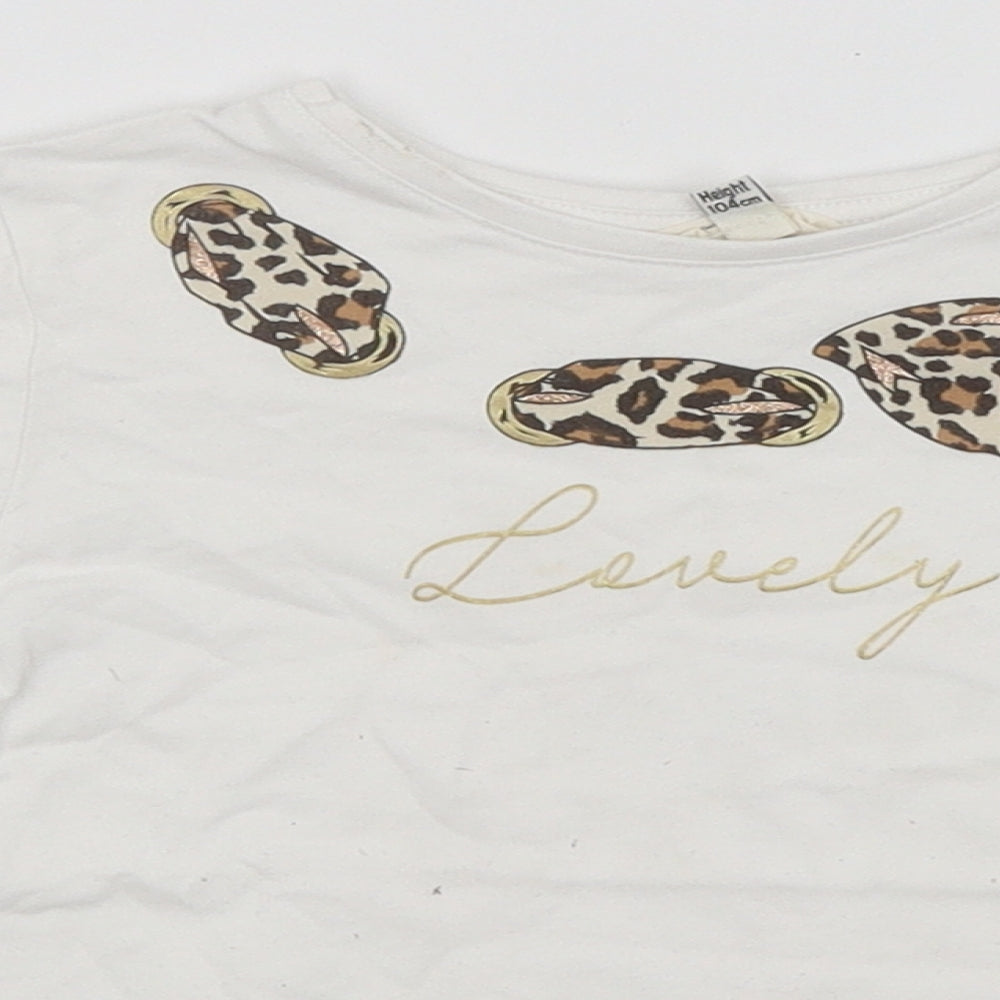 River Island Girls White   Basic T-Shirt Size 3-4 Years  - Lovely