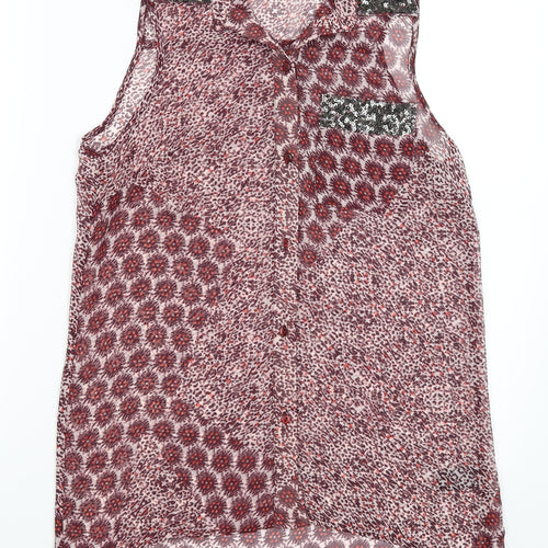 NEXT Womens Red   Basic Button-Up Size 10