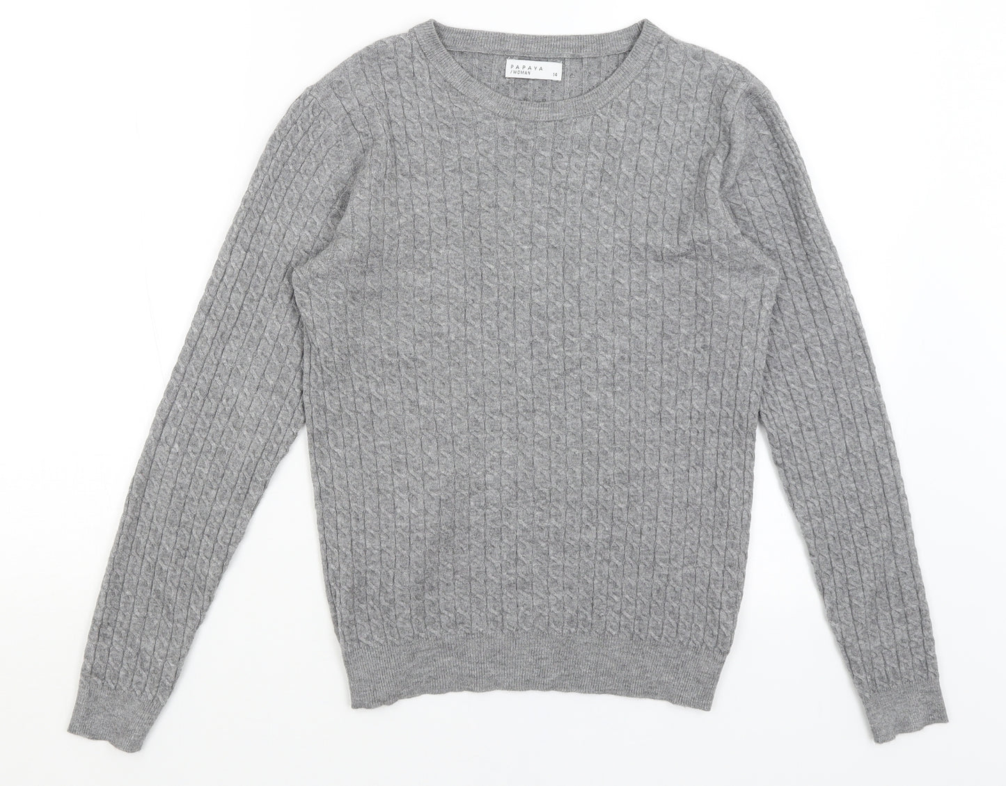 Papaya Womens Grey   Pullover Jumper Size 14