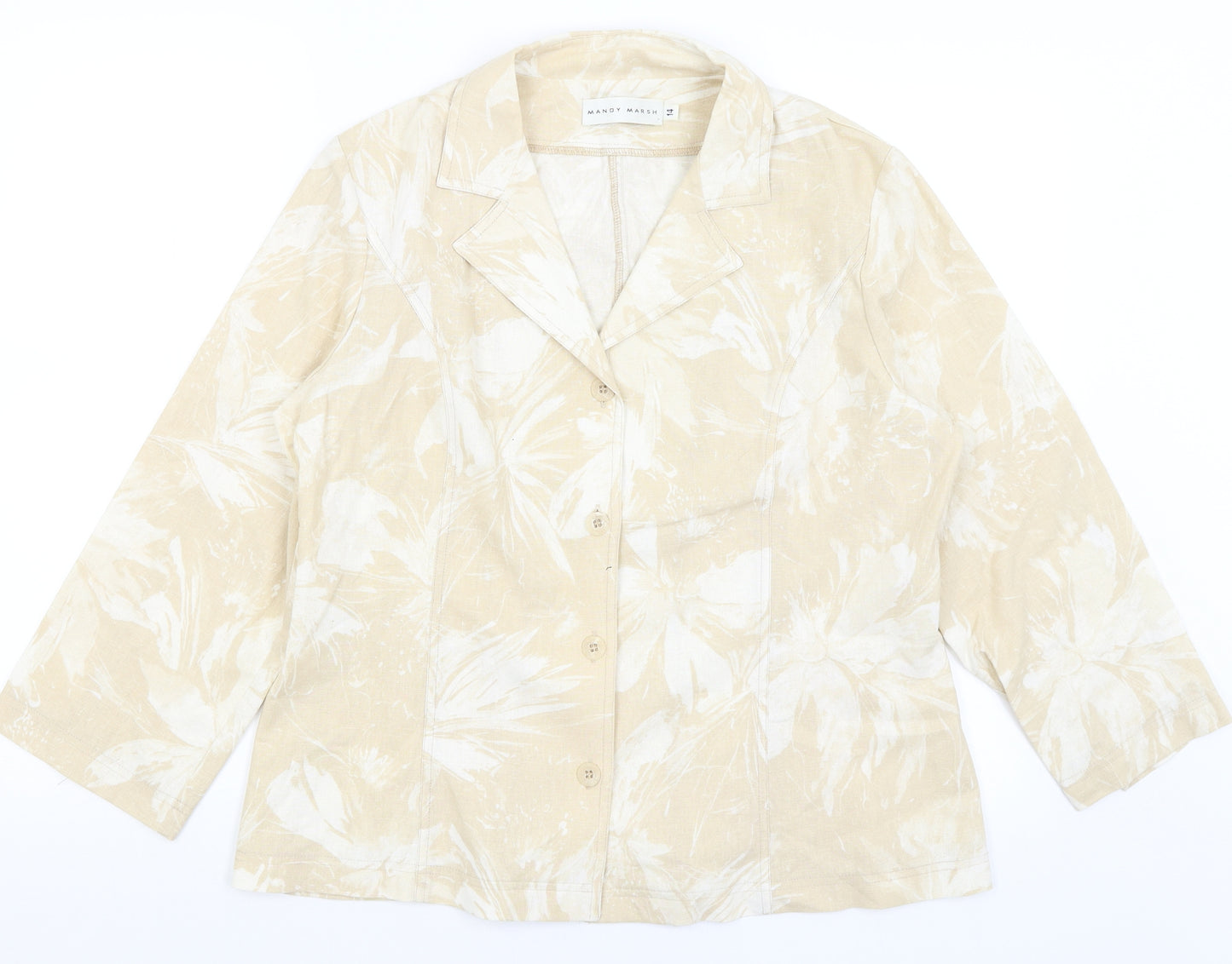 Mandy Marsh Womens Beige   Jacket Blazer Size 14