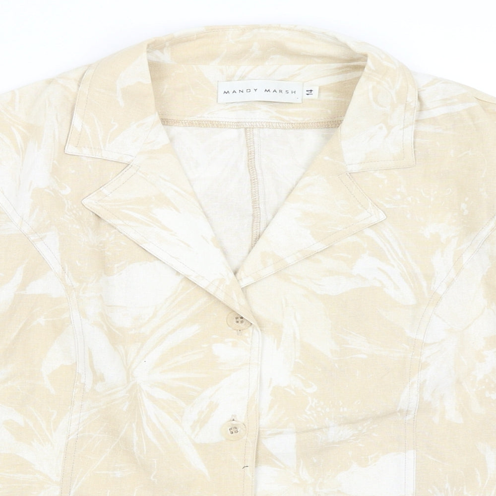 Mandy Marsh Womens Beige   Jacket Blazer Size 14