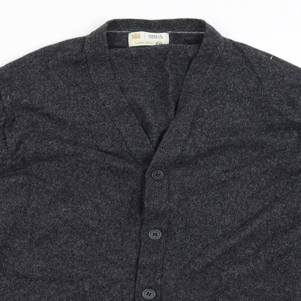 M&S Mens Grey   Cardigan Jumper Size XL