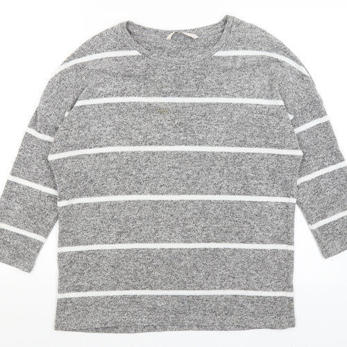 TU Womens Grey Striped  Pullover Jumper Size 12