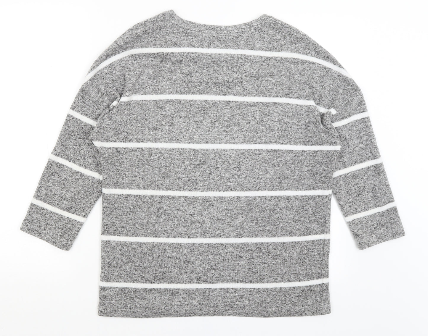TU Womens Grey Striped  Pullover Jumper Size 12