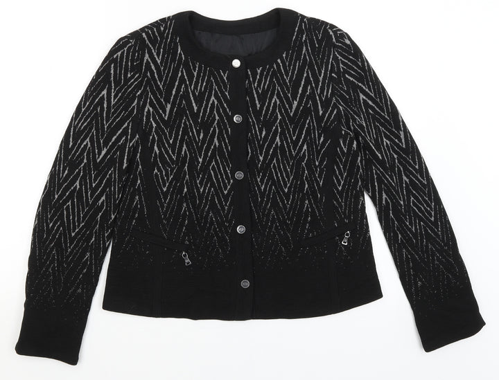 Gerry Weber Womens Black Cardigan Jumper Size 14