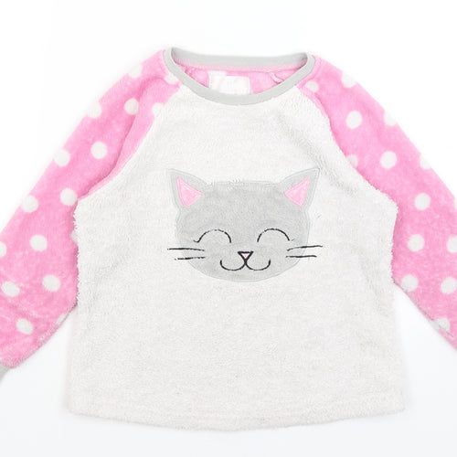 PJ Collection Girls Pink Polka Dot  Top Pyjama Top Size 7-8 Years  - Cat