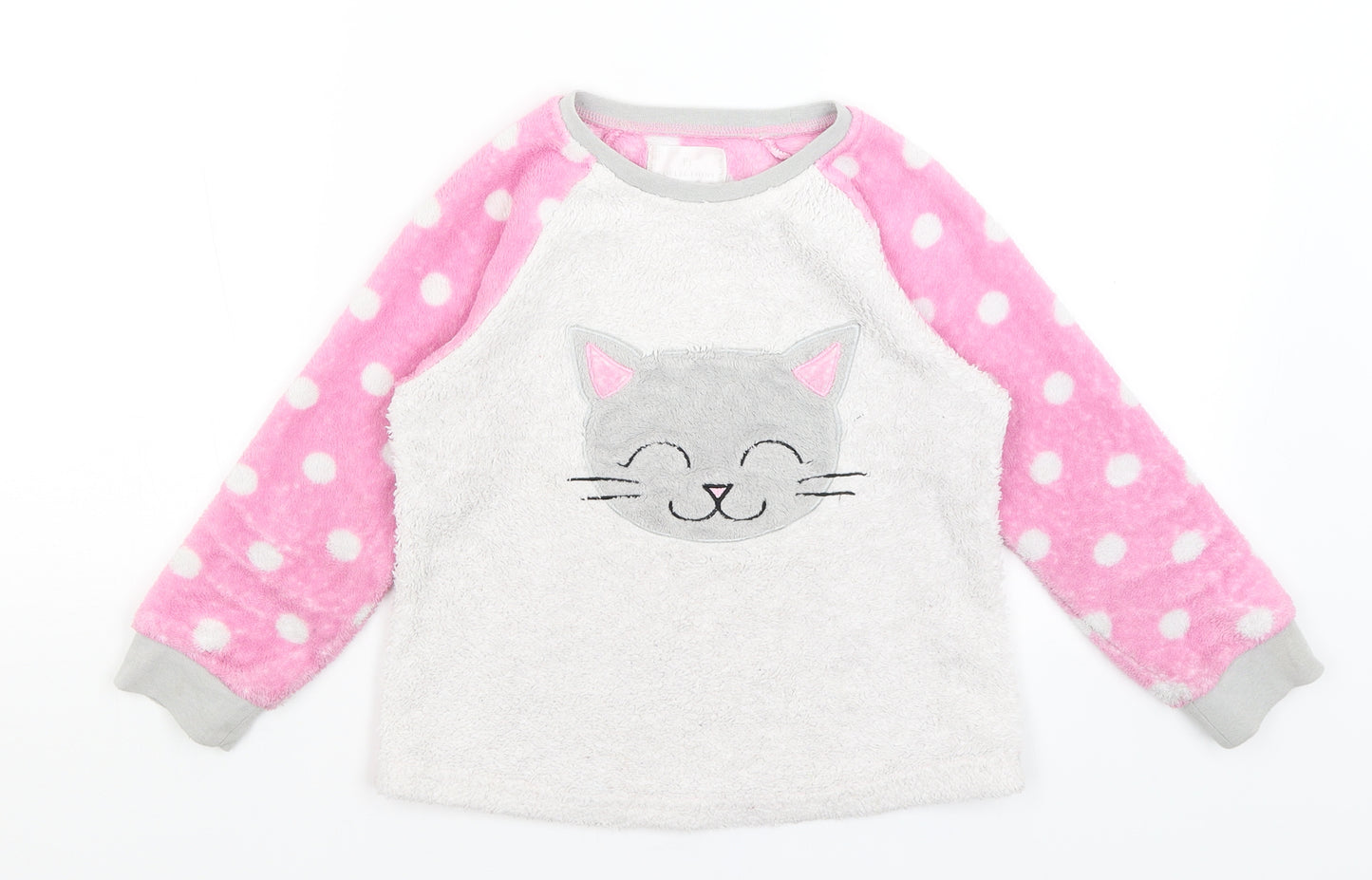 PJ Collection Girls Pink Polka Dot  Top Pyjama Top Size 7-8 Years  - Cat