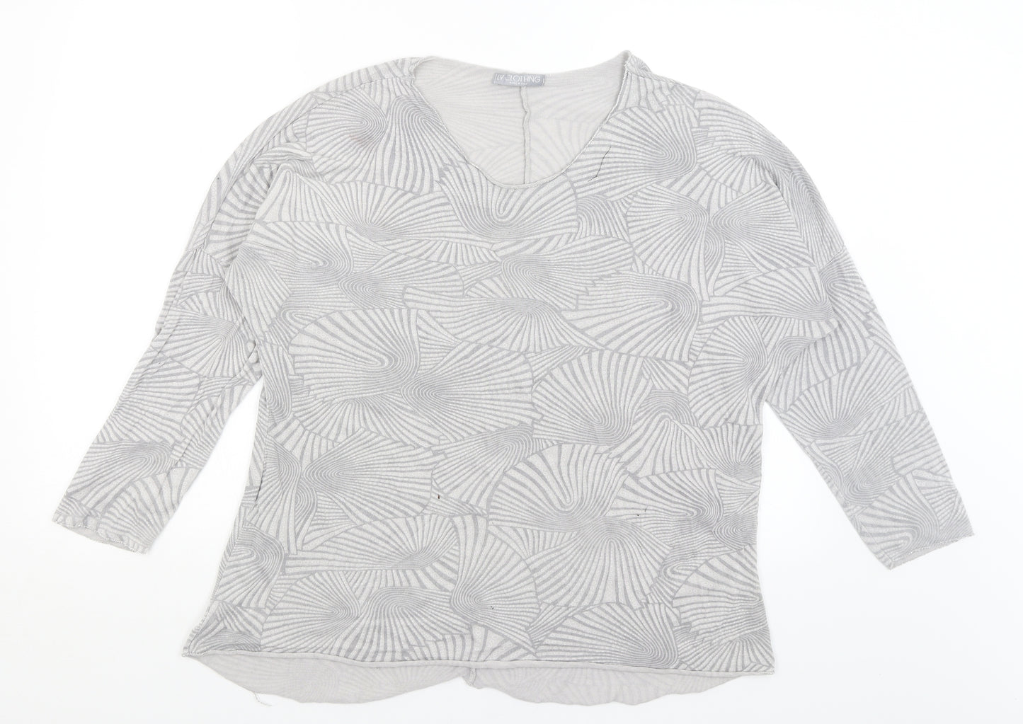 LV Clothing Womens Grey   Basic T-Shirt Size XL