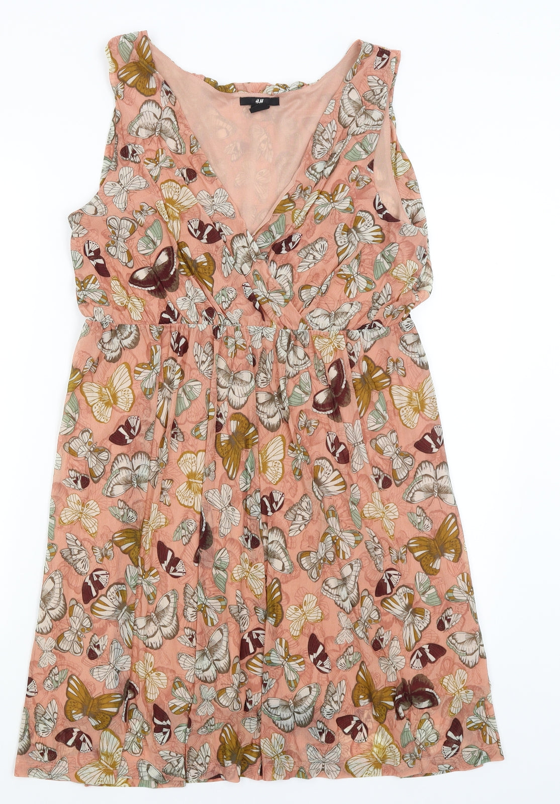 H&M Womens Pink   Fit & Flare  Size M  - Butterflies