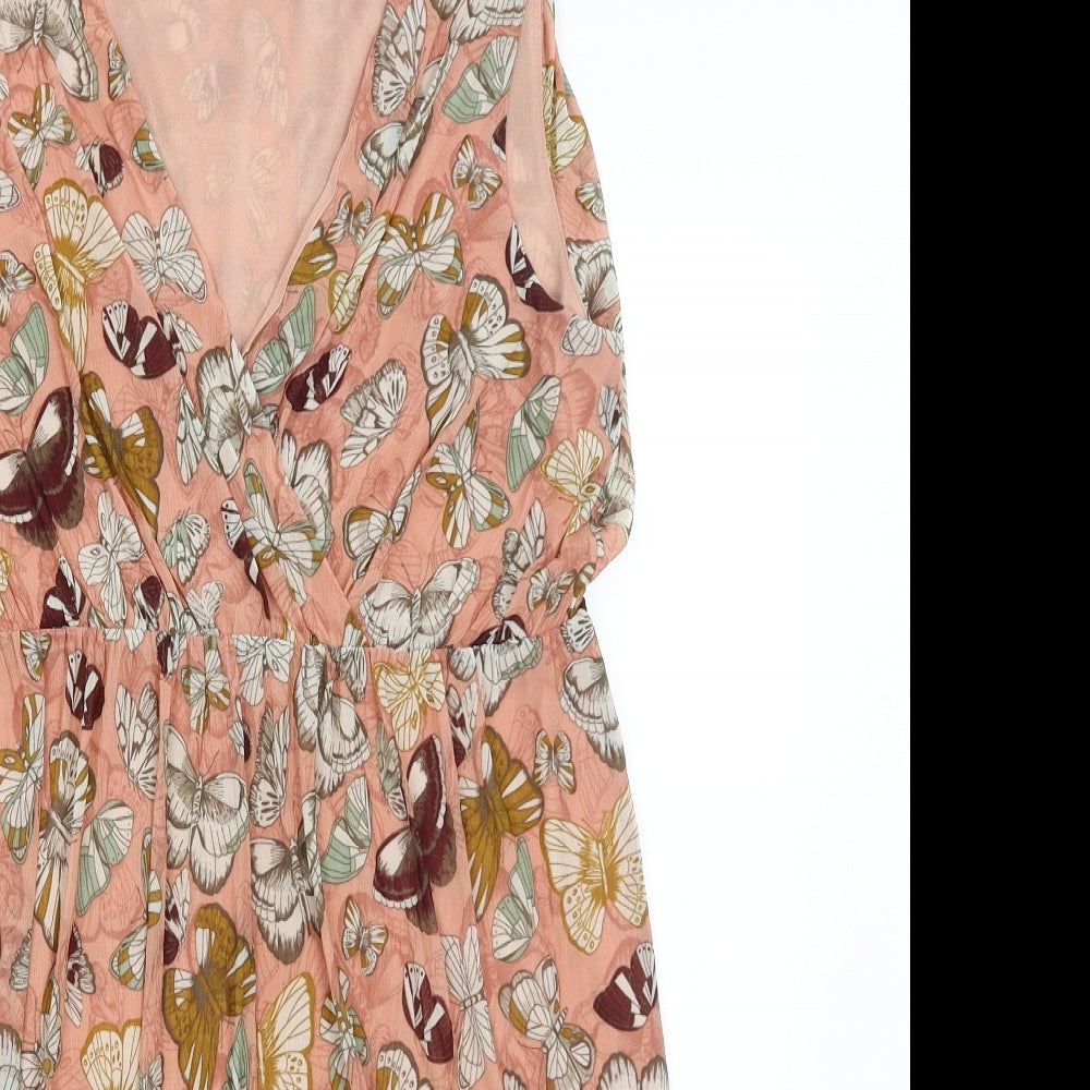 H&M Womens Pink   Fit & Flare  Size M  - Butterflies