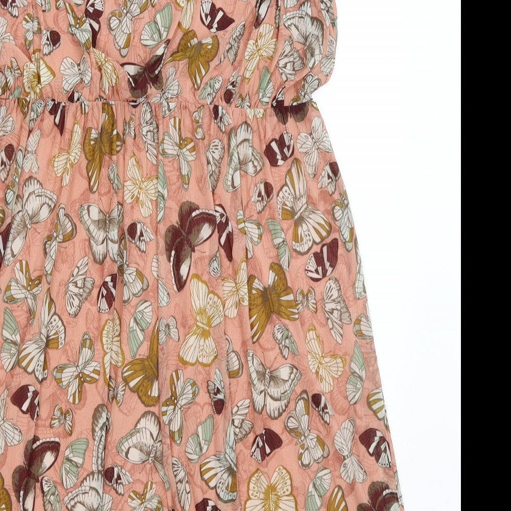 H&M Womens Pink   Fit & Flare  Size M  - Butterflies