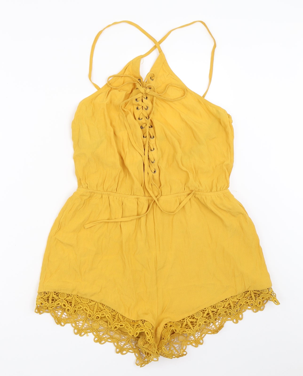 FOREVER 21 Womens Yellow   Playsuit One-Piece Size L