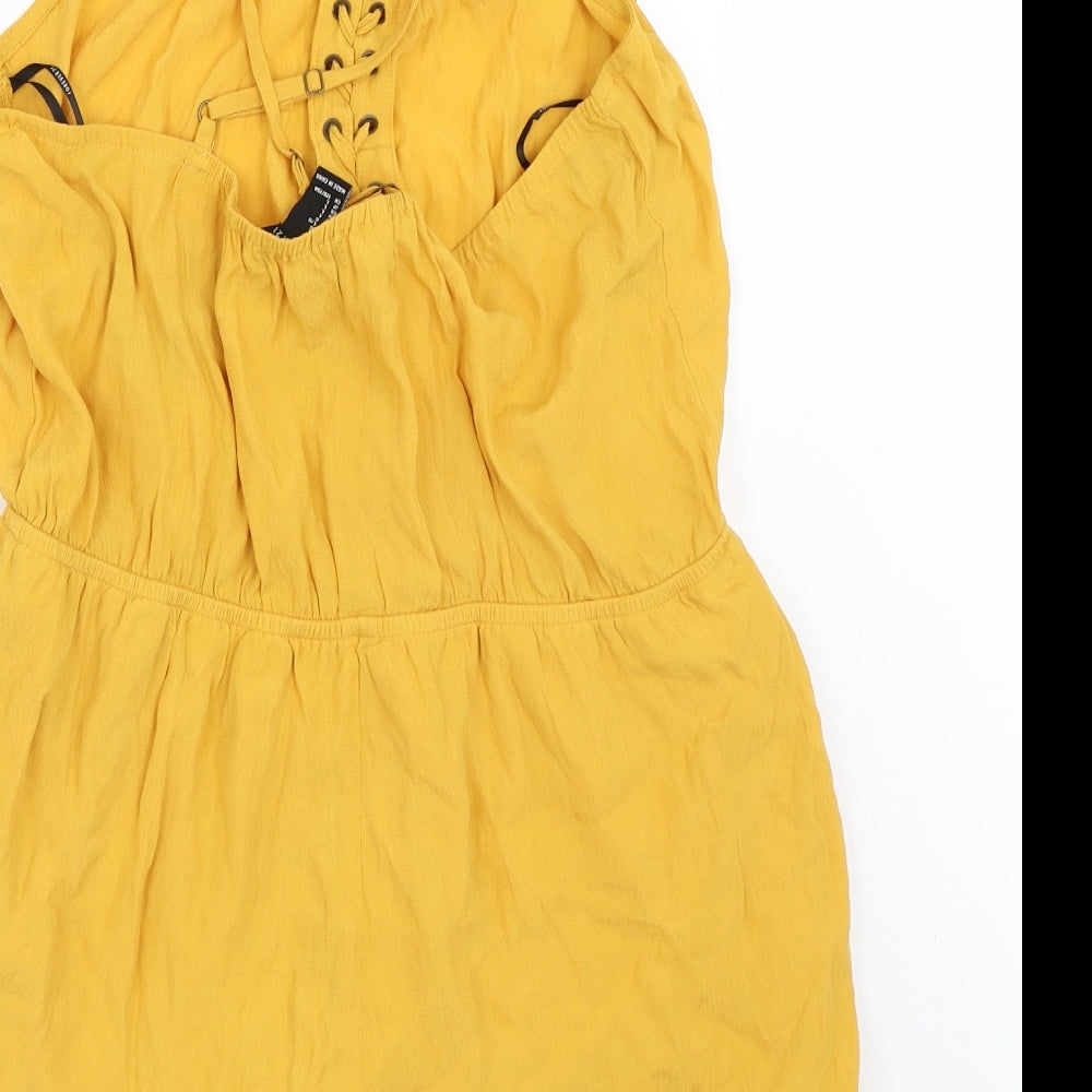FOREVER 21 Womens Yellow   Playsuit One-Piece Size L