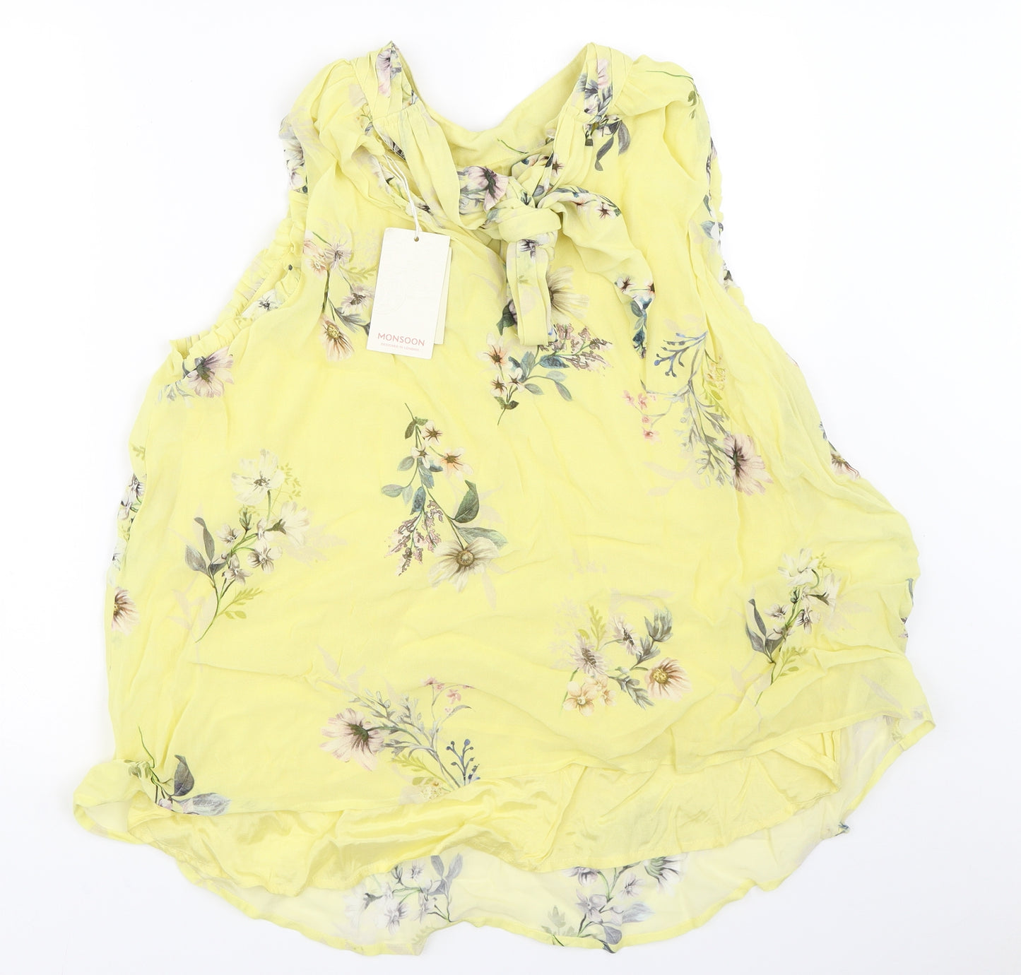 Monsoon Womens Yellow Floral  Basic Blouse Size 16