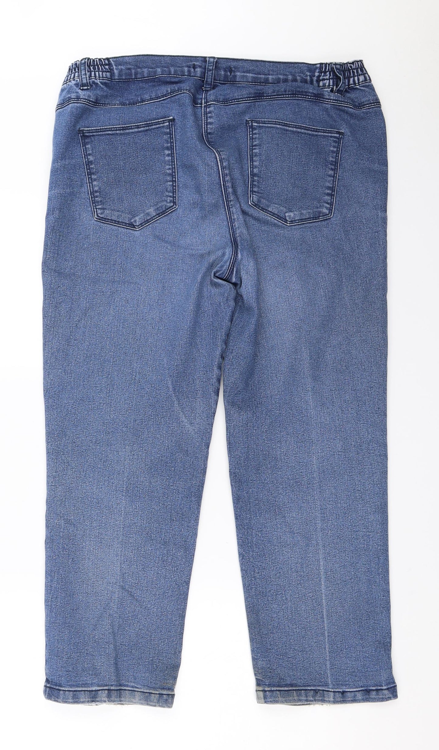 Preworn Womens Blue  Denim Straight Jeans Size 16 L25.5 in