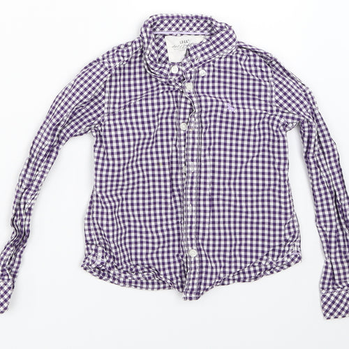 H&M Boys Blue Check  Basic Button-Up Size 5-6 Years