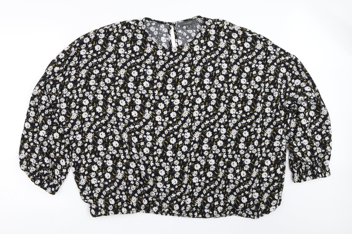 Primark Womens Black Floral  Basic Blouse Size 20