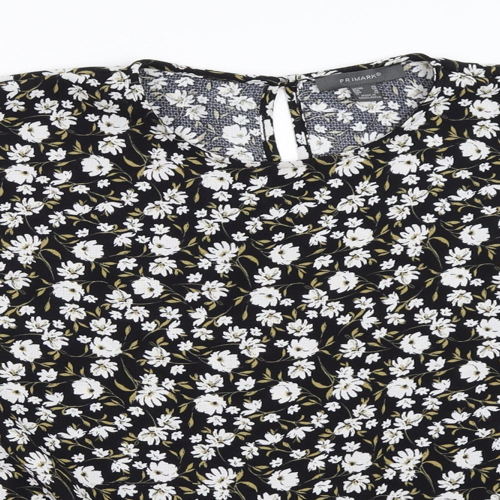 Primark Womens Black Floral  Basic Blouse Size 20