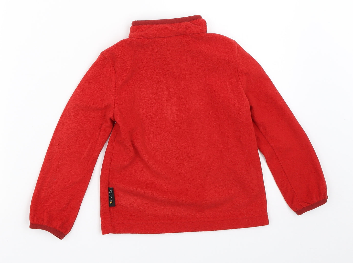 Jack Wolfskin Boys Red  Fleece Henley Sweatshirt Size 4 Years