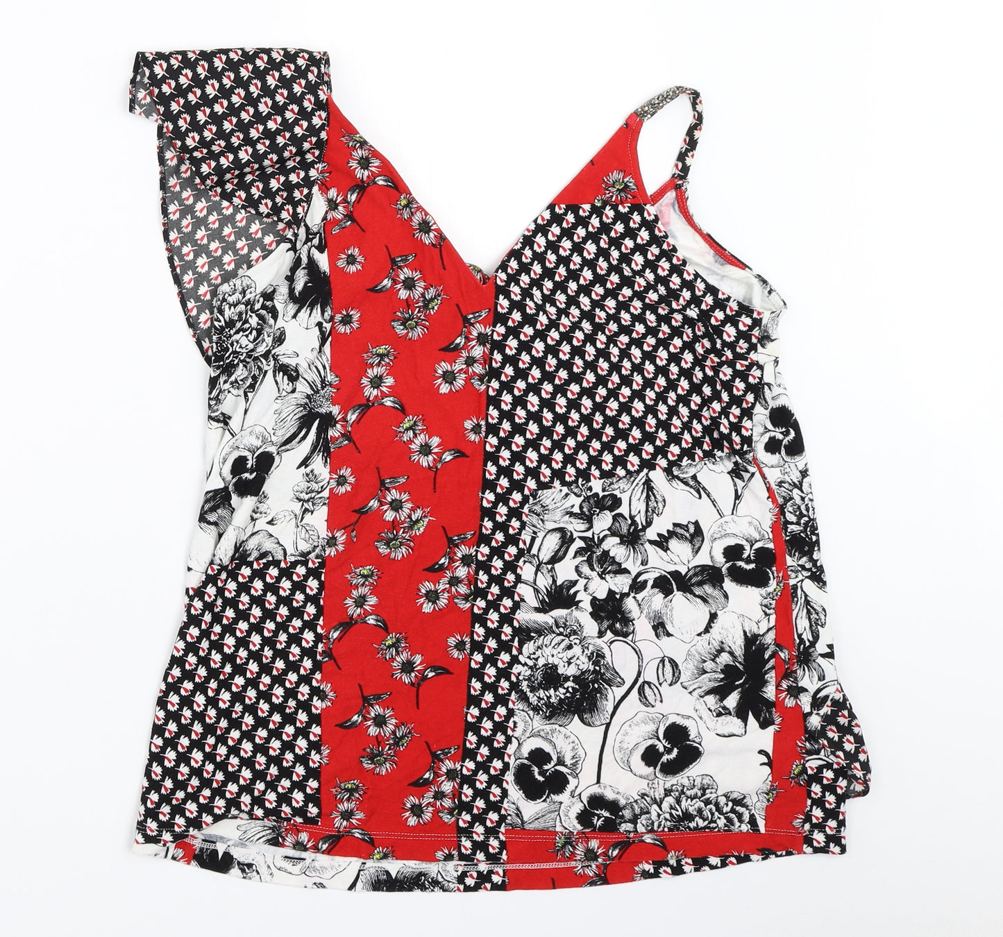 NEXT Womens Red Geometric  Basic Blouse Size 10