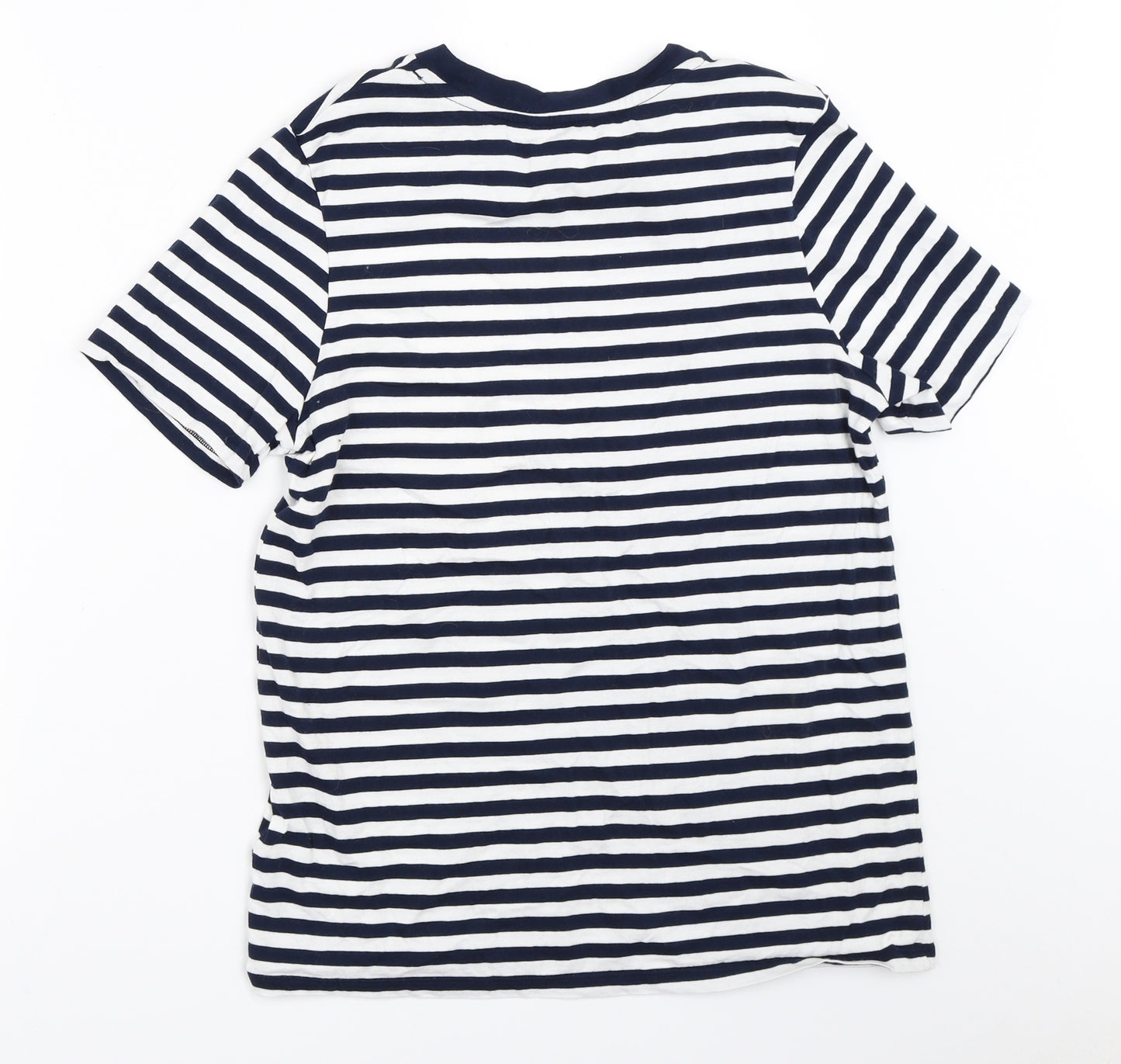 Marks and Spencer Womens Blue Striped  Basic T-Shirt Size 10
