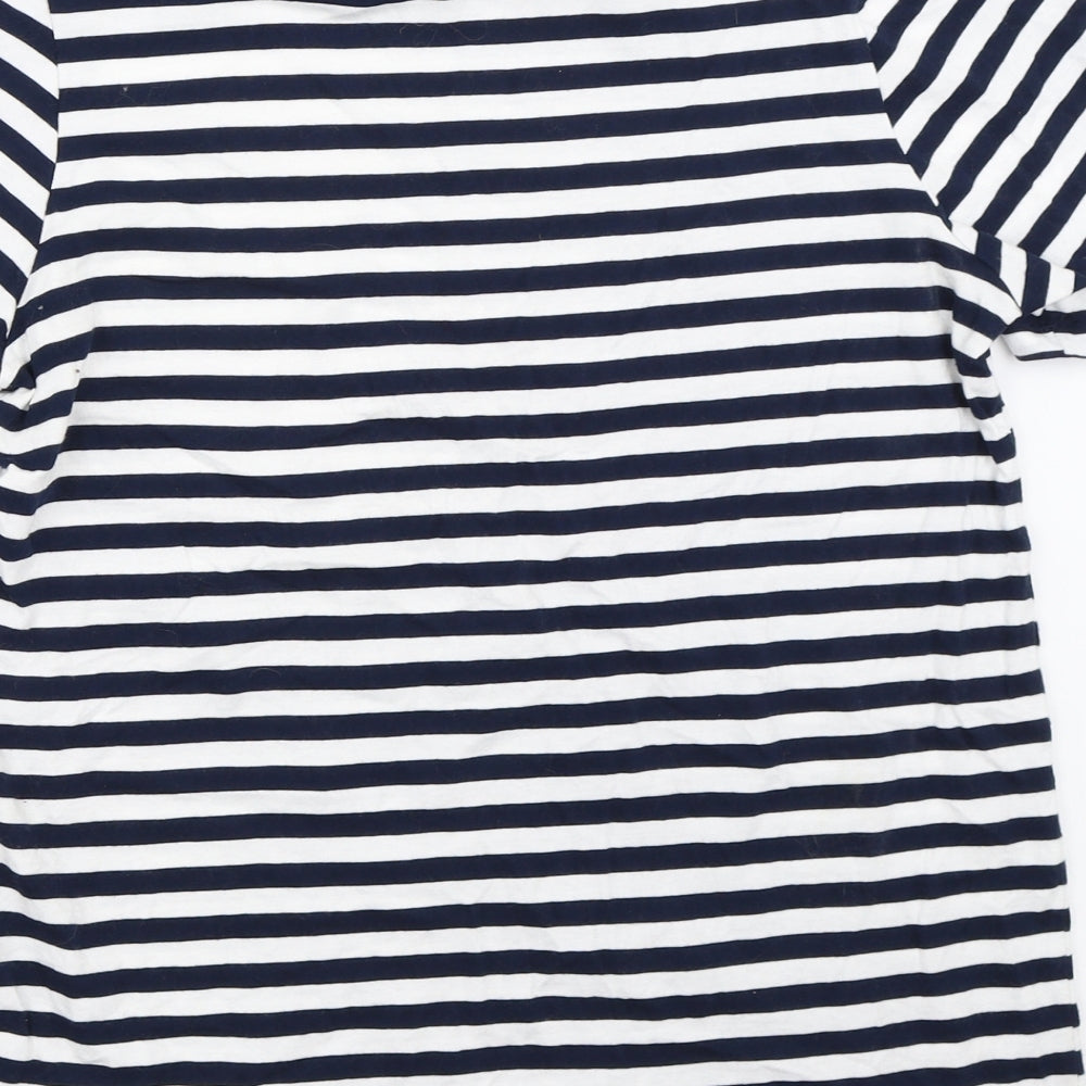 Marks and Spencer Womens Blue Striped  Basic T-Shirt Size 10