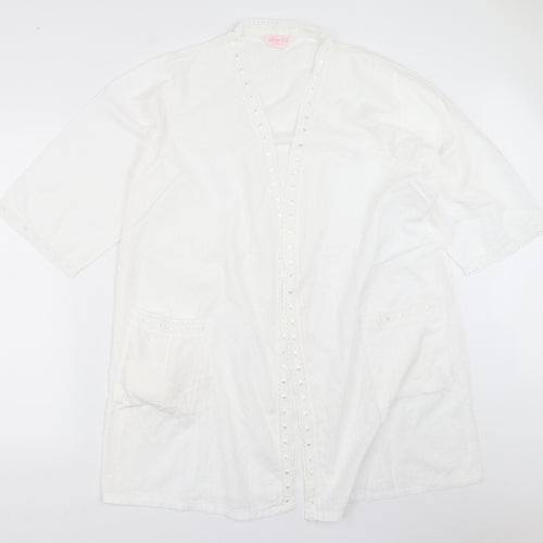 Primark Womens White Solid  Top Robe Size 8