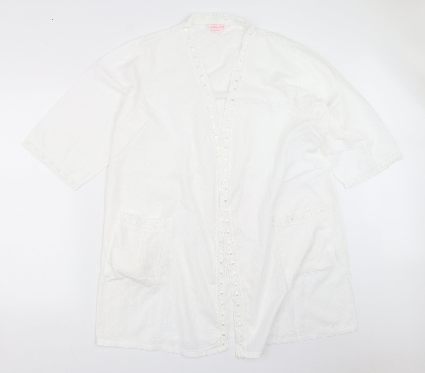 Primark Womens White Solid  Top Robe Size 8