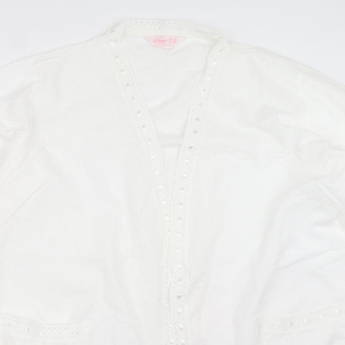 Primark Womens White Solid  Top Robe Size 8