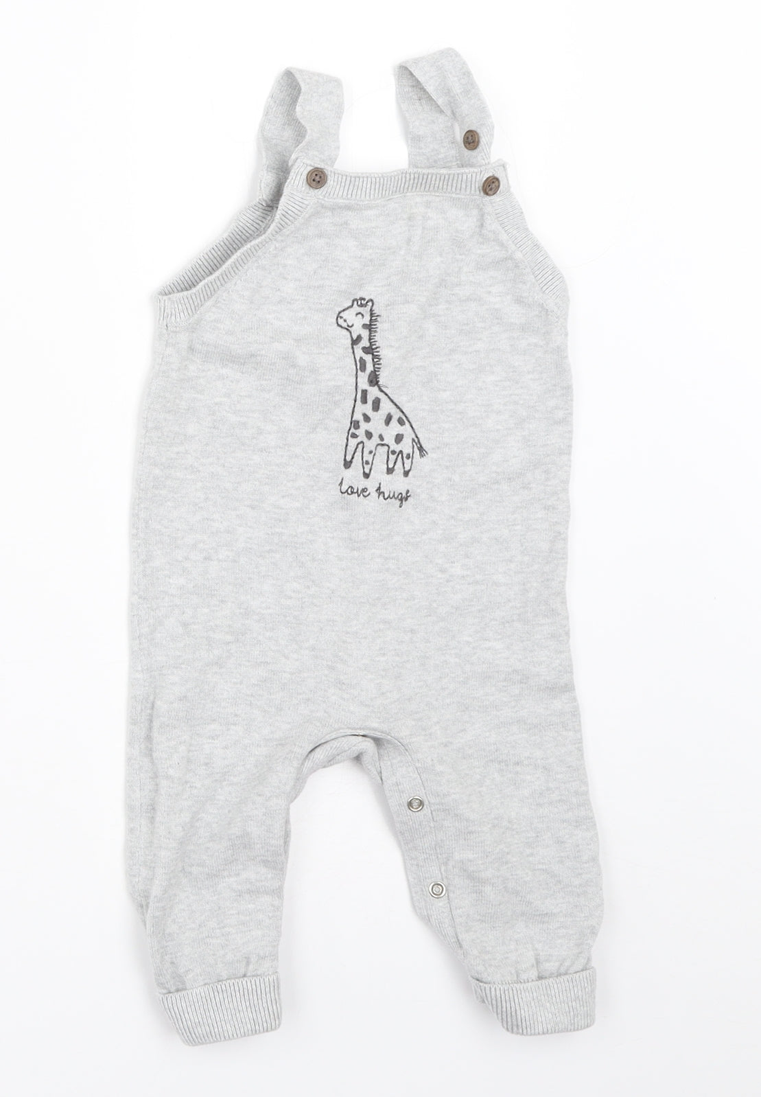 F&F Boys Grey   Dungaree One-Piece Size 6-9 Months