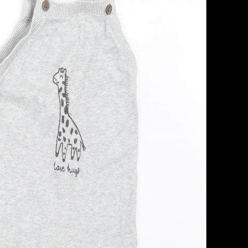 F&F Boys Grey   Dungaree One-Piece Size 6-9 Months