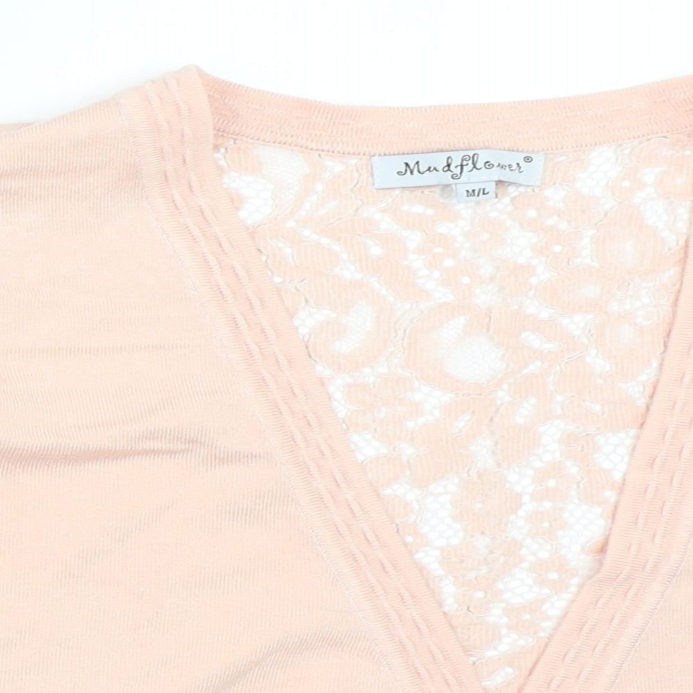 Mud Flower Womens Pink   Cardigan Jumper Size M