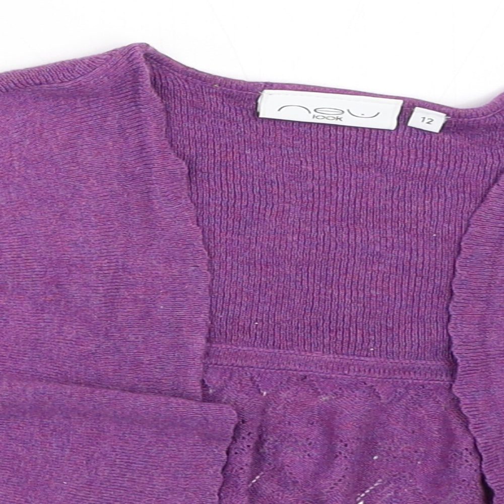 New Look Womens Purple   Cardigan Jumper Size 12