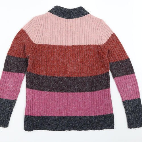 Preworn Womens Pink Striped  Pullover Jumper Size XS