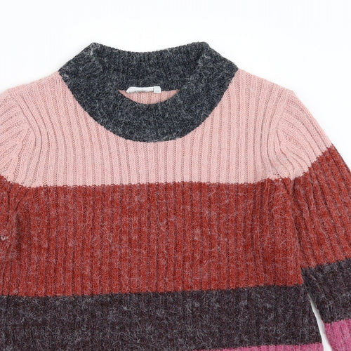 Preworn Womens Pink Striped  Pullover Jumper Size XS
