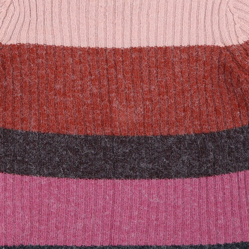 Preworn Womens Pink Striped  Pullover Jumper Size XS