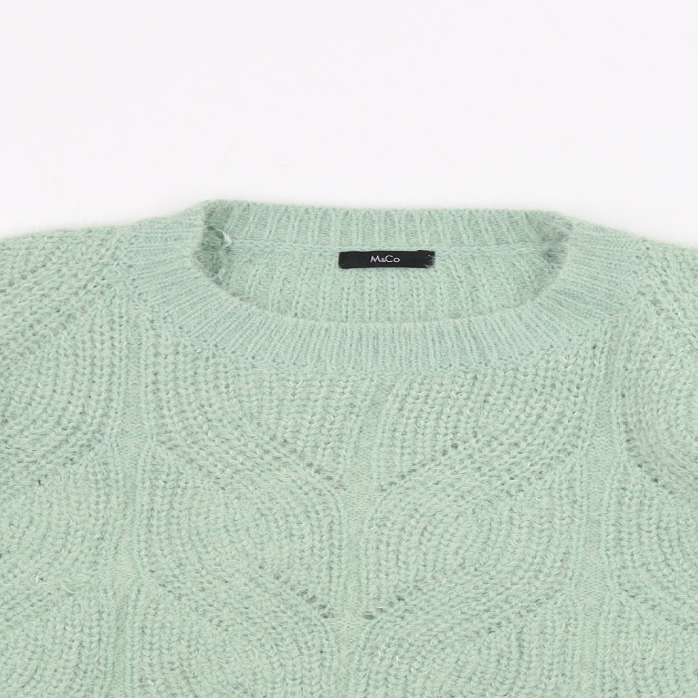 M&Co Womens Green   Pullover Jumper Size 18