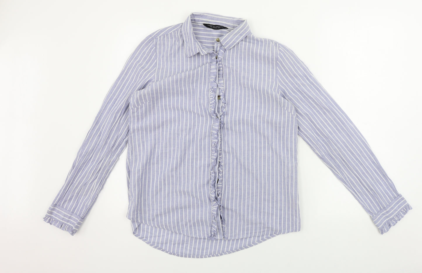 Dorothy Perkins  Womens Blue Striped  Basic Button-Up Size 12