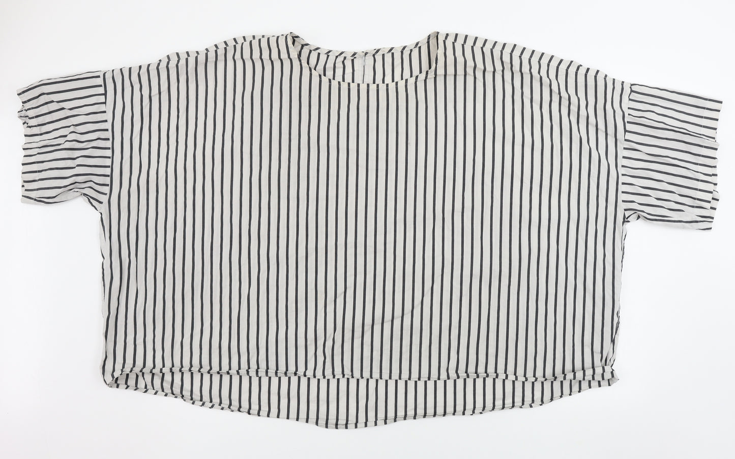 ASOS  Womens White Striped  Basic Blouse Size 28
