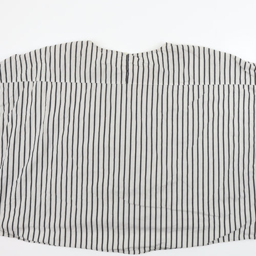 ASOS  Womens White Striped  Basic Blouse Size 28