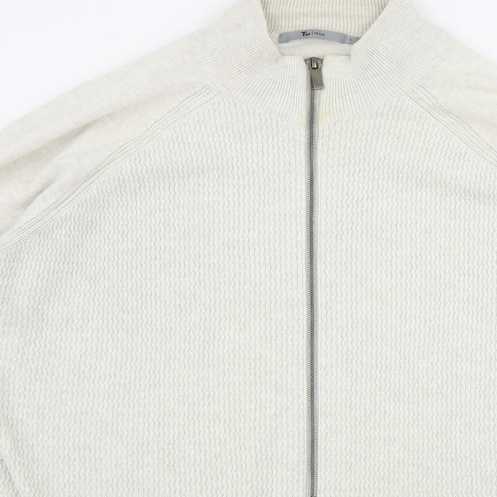 TU Mens Beige   Cardigan Jumper Size L