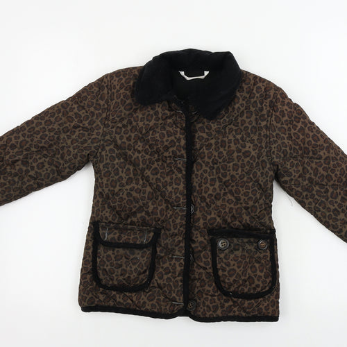 Matalan  Girls Brown Animal Print  Jacket Coat Size 6-7 Years
