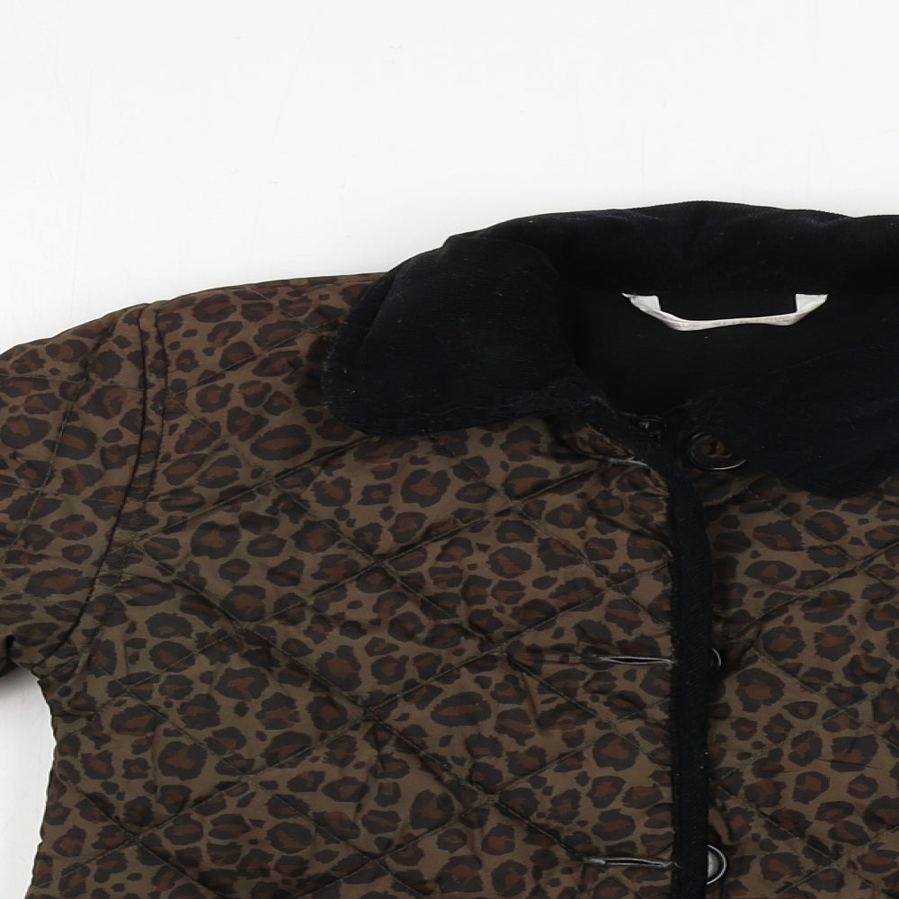 Matalan  Girls Brown Animal Print  Jacket Coat Size 6-7 Years