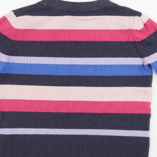 Marks and Spencer  Womens Grey Striped  Pullover Jumper Size 10